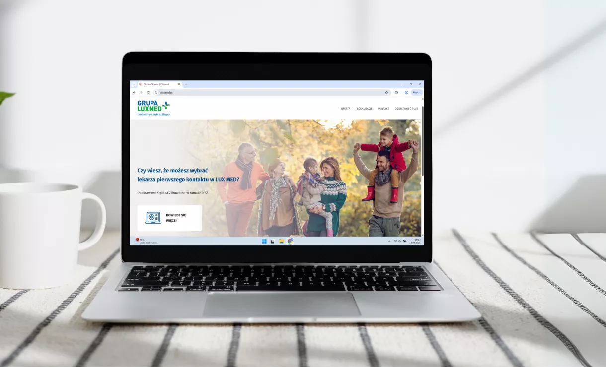 Laptop ze stroną główną Citomed.pl