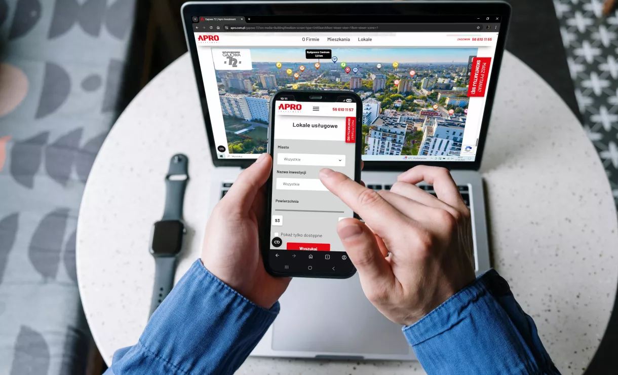 Strona internetowa apro wersja webowa i mobilna