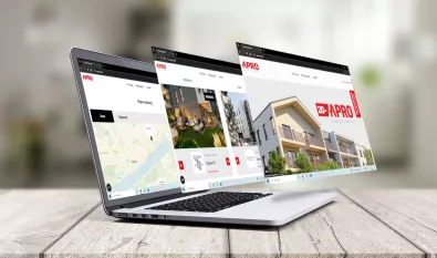 Strona internetowa apro przedstawienie całej strony głównej