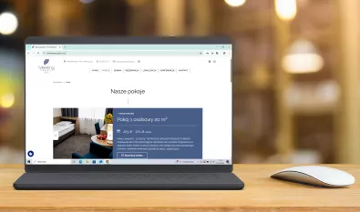 Strona internetowa hotel meeting laptop